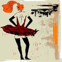 Pixwords Pildi maali, naine, kleit, joonistamine, punane Lunetskaya