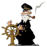 meremees, meri, kapten, ratta, toru, suitsu Dedmazay - Dreamstime