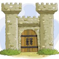 Pixwords Pildi lossi, tornid, uks, vana, iidne Dedmazay - Dreamstime