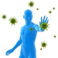 Pixwords Pildi viirus, immuunsus, sinine, mees, haige, bakterid, roheline Sebastian Kaulitzki - Dreamstime
