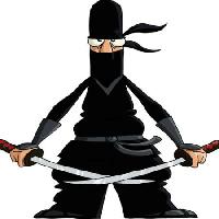 Pixwords Pildi ninja, must, mõõk, lõigatud, silma, Dedmazay - Dreamstime