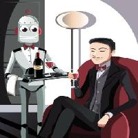 Pixwords Pildi robot, inimene, veini, klaasi Artisticco Llc - Dreamstime
