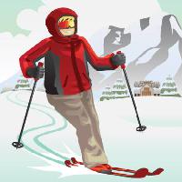 Pixwords Pildi ski, talv, lumi, mägi, kuurort, punane Artisticco Llc - Dreamstime