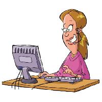 naine, arvuti, talk, toetust, abi, klaviatuuri Dedmazay - Dreamstime