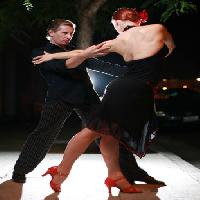 tants, mees, naine, must, kleit, lava, muusika Konstantin Sutyagin - Dreamstime