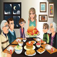 Pixwords Pildi õhtusöök, Türgi, pere, naine, tüdruk, jahu Artisticco Llc - Dreamstime
